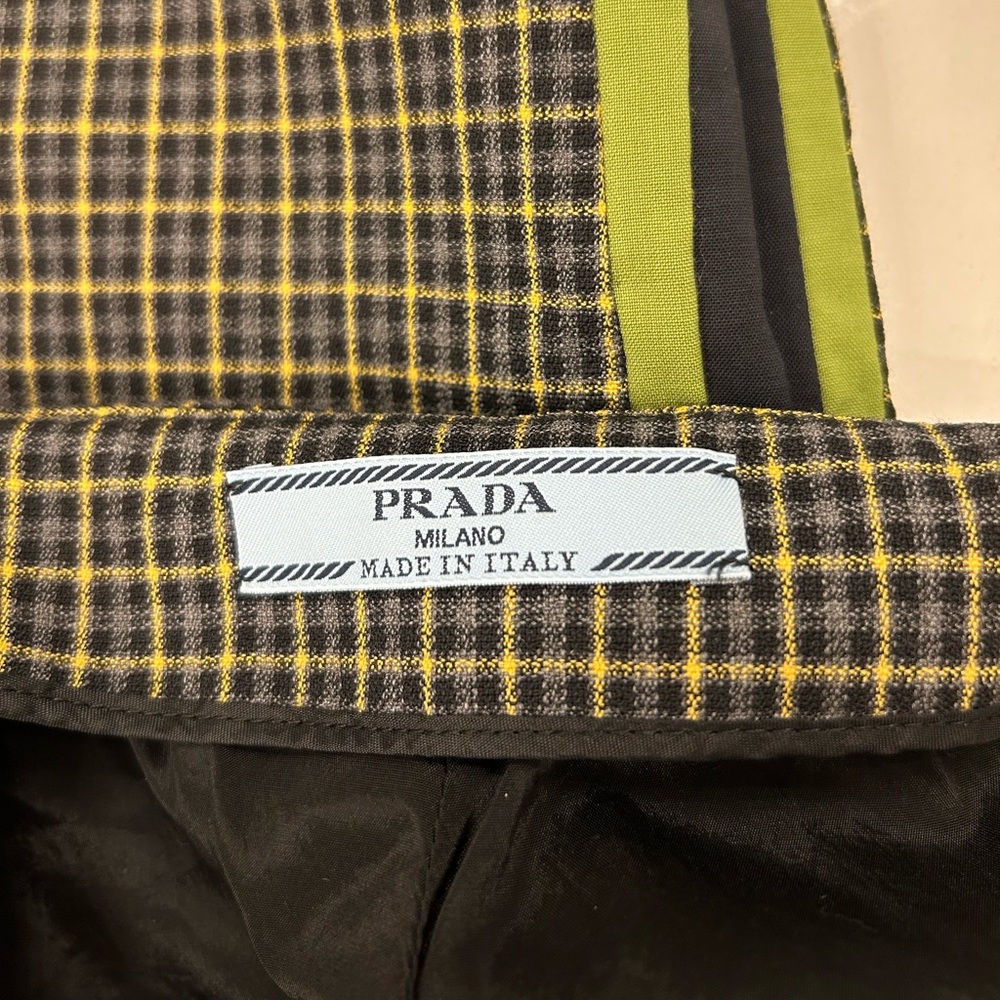 *SOLD* PRADA- wool checkered/green pants